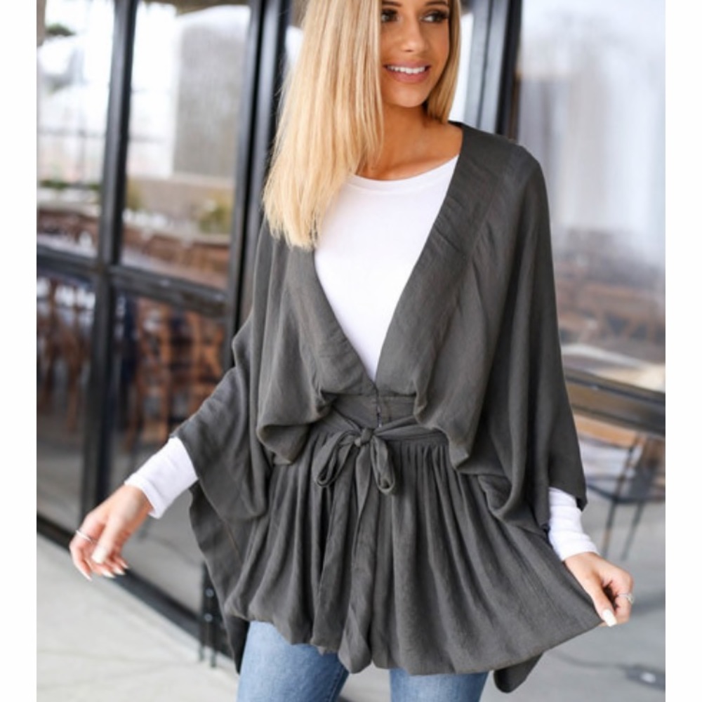 Dress up shirt/poncho gray